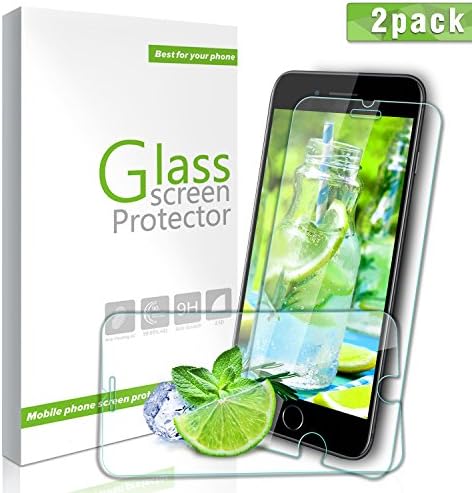Kiomi iPhone 7, 6s, 6Plus Glass Screen Protector, 2-Pack Premium Tempered Glass with 2.5D High Definition Ultra and 3D Touch Accuracy Full Screen Coverage for iPhone 7 6s 6Plus - Transparent