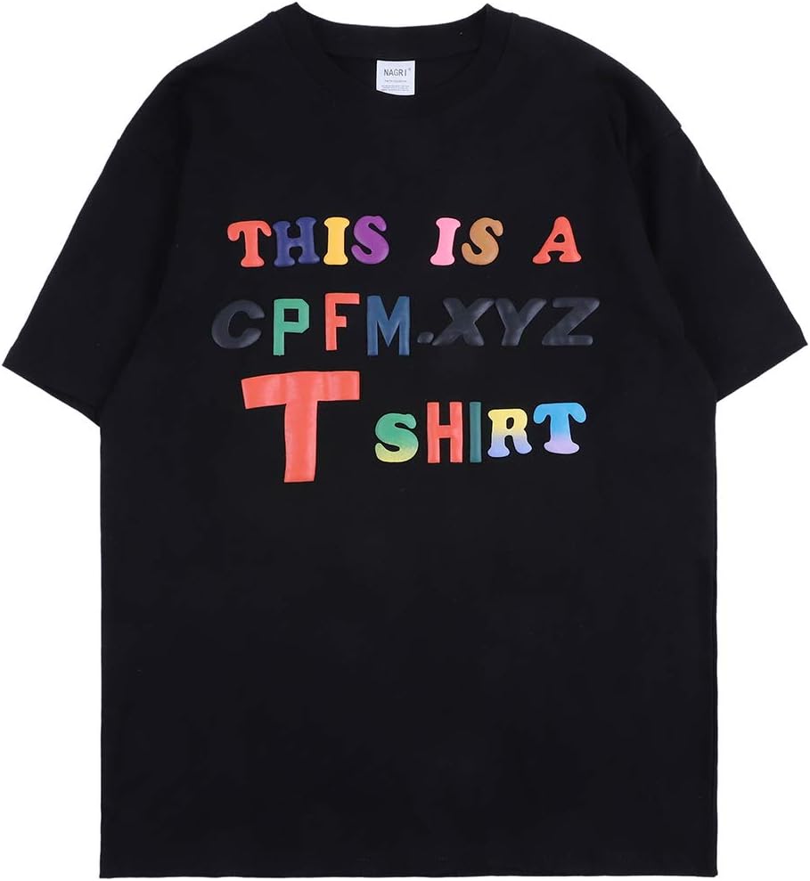 NAGRI Kanye CPFM.XYZ T-Shirt Hip Hop Letter Printing Pharrell Williams Graphic Rap Music Crew Neck Short Sleeve Tee