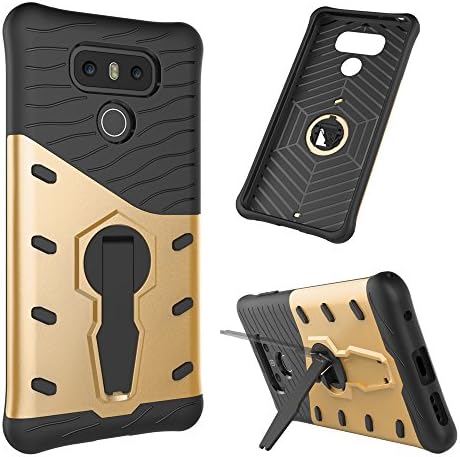 LG G6/G6 Plus Case, Mingwei [Ultra Armor] Cover [Dual Rugged] Shock Proof [with 360° Kickstand] Best Heavy Duty Protection Cover with Stand for LG G6/LG G6 Plus (Gold)