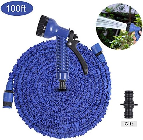 Cuteadoy Garden Hose, 100ft Magic Lightweight Expandable Garden Hose with Water Hose Quick Connector, Extra Strength Fabric Protection Hose for All Your Watering Needs (Blue 100ft)
