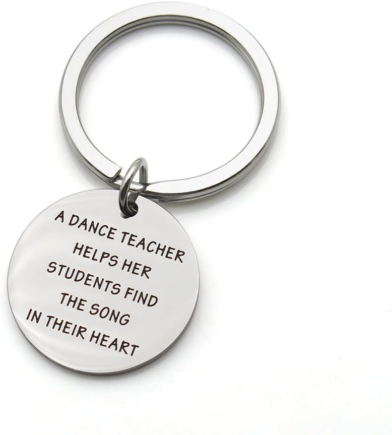 WISHOW A Dance Teacher Helps Her Students Find the Song in Their Heart Teacher Gift Stainless Steel Keychain Key Ring