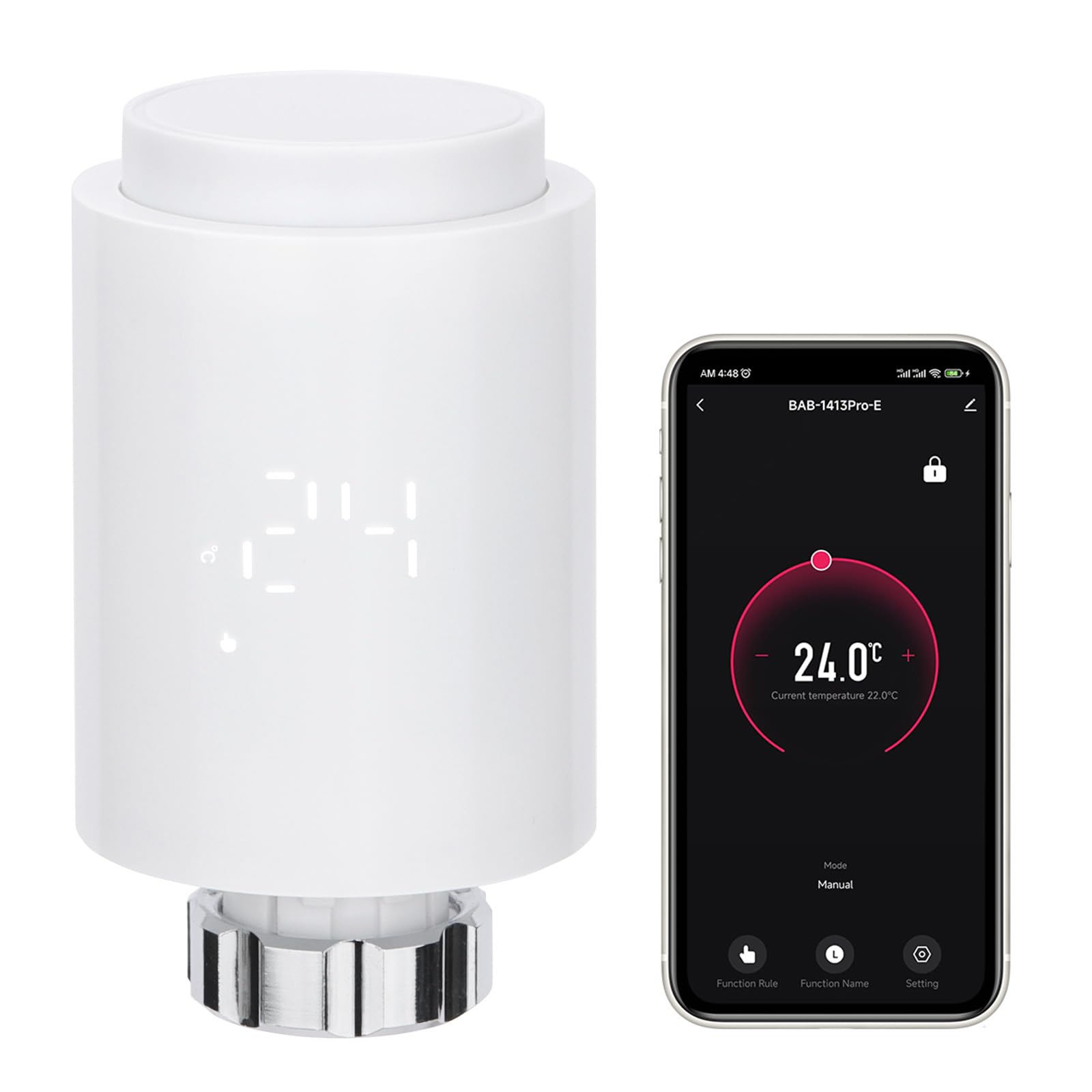 Wengart Zigbee Thermostat Radiator Valve 1413E,TRV Temperature Control,Window Detection Function,Alexa,Googlehome Voice Control,Tuya Zigbee Hub Required