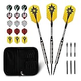 WINMAX 80% 90% Tungsten Darts Steel Tip Darts Set -24/22 Grams with Storage Bag (22G 80% tungsten)