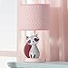 Lambs & Ivy Little Woodland Raccoon Lamp with Shade & Bulb, Pink/White