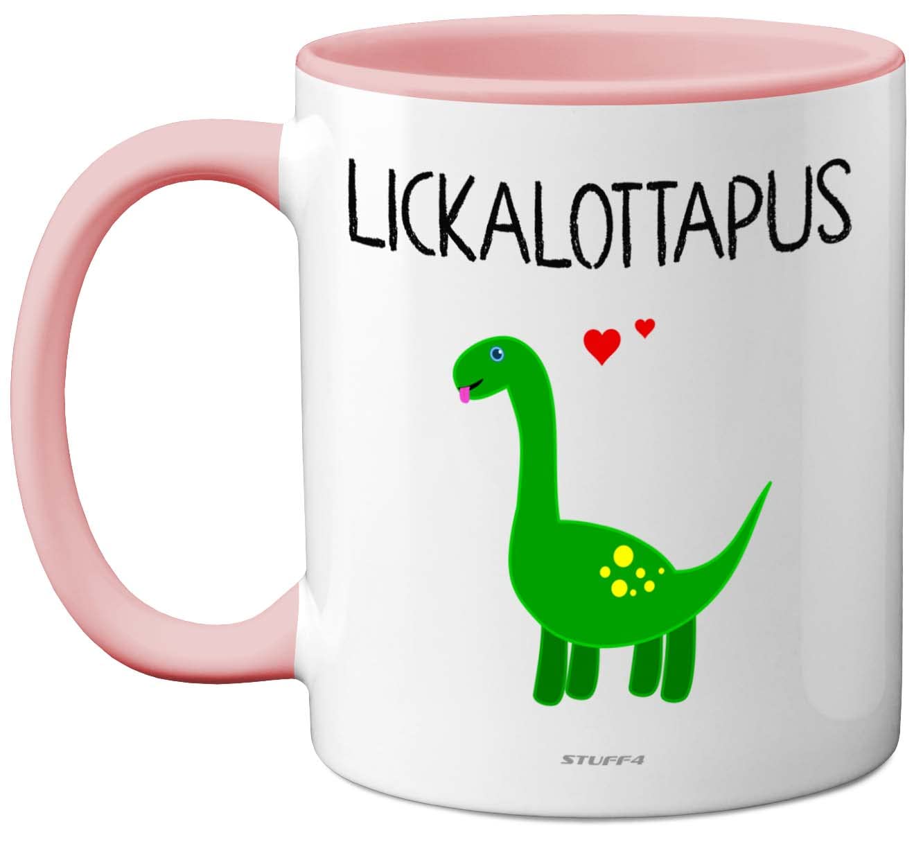 Stuff4 Lesbian Gifts for Girlfriend - Lickalottapus Dinosaur Mug - Anniversary Mug Birthday Gift for Her, Valentines LGBT Gay Lesbian Gifts Adults 11oz Ceramic Pink Premium