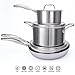 HUFTGOLD Professional Tri-Ply Stainless Steel 7-Piece Cookware Set, with Hive Shape Non-Stick Embossed Design