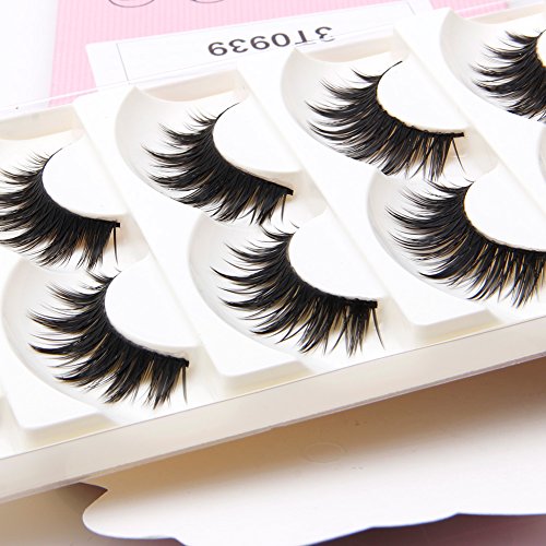 cici store 5 Pairs Handmade Natural Soft Fashion Long Thick Eyelashes Makeup False Eye Lashes - Thumbnail 5