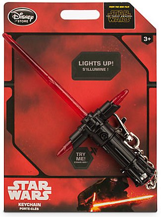 Disney Kylo Ren Lightsaber Keychain Key Ring