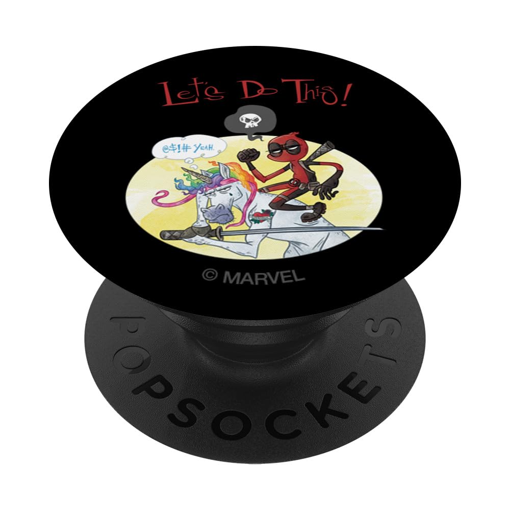 Marvel Deadpool Unicorn Let's Do This PopSockets Swappable PopGrip