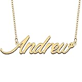 GR35Z9 Andrew Name Necklace Gift for Her His Friend