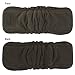 Charcoal Bamboo Cloth Diaper Reusable Liners with Gussets 5-Layer Inserts Soft Washable for Pocket Diapers- One Size Fits All (10 Pack-Black) by BlueSnail(Black)