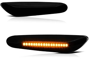 VIPMOTOZ Dark Smoked Lens Full LED Front Fender Side Marker Light Turn Signal Lamp Assembly Replacement For BMW E82 E88 E90 E91 E92 E93 E60 E61 E83, Driver & Passenger Side