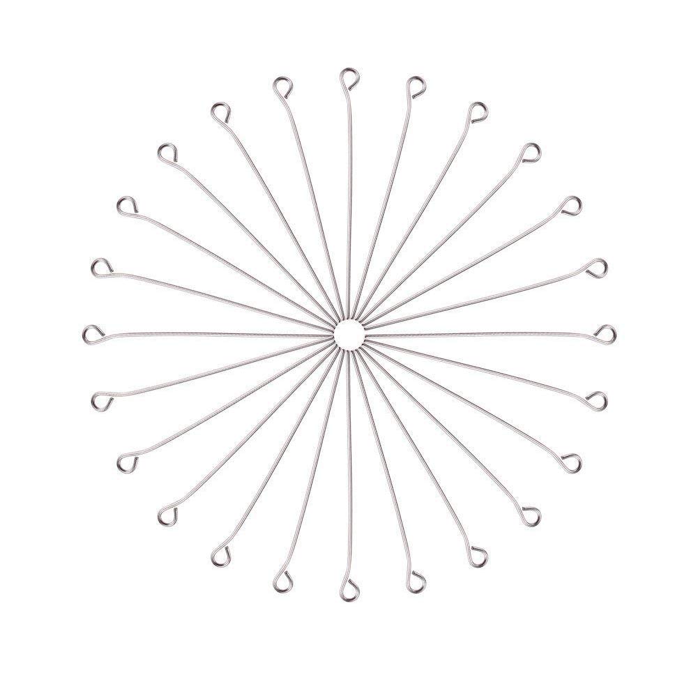 PH PandaHall 100pcs 40mm Eyepins Head Pins Stainless Steel Beading Pins Open Eye Pin Jewelry Headpins Dangle Earring Findings Head Pin for Earring Pendant Bracelet Jewelry DIY Craft Making, Silver