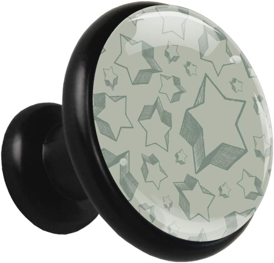 Perillas de gabinete negro Fondo de estrellas Perillas de armario