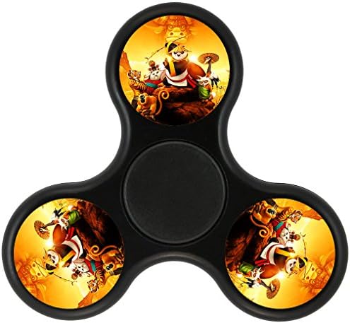 Fidget Spinner Kung Fu Panda [Black] Phone Stress Reducer Figit toy for Kid Adult [Easy Flick + Spin] Prime Ball Bearing Finger Spinner Hands Focus Toys Perfect For Anxiety,Autism,Boredom