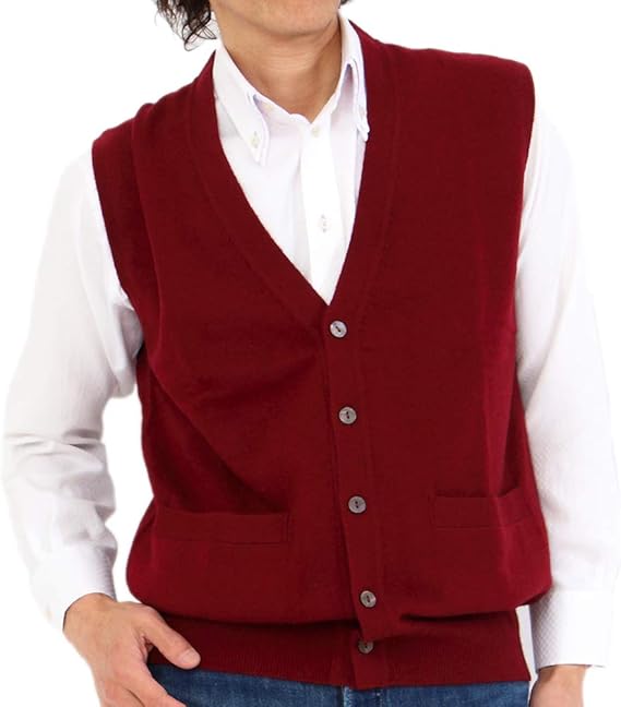 Amazon Gobi ゴビ カシミヤ１００ メンズ ボタン ベスト ニット カシミヤベスト カシミヤ カシミア 紳士 男性 ベスト 通販