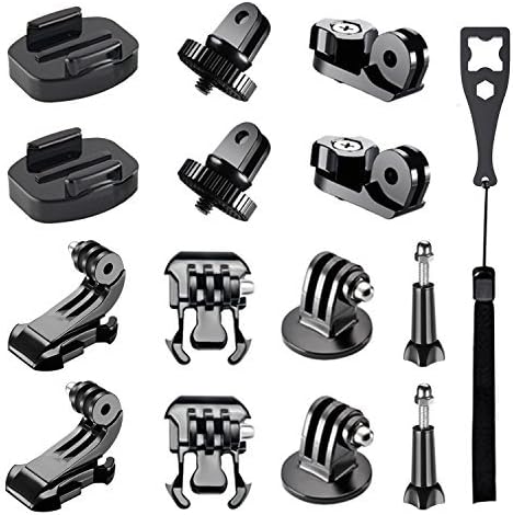 FollowSun 15-in-1 Action Camera Accessories Kit for GoPro Hero/Session/Hero 6 5 4 3+ 3 2 1, Tripod Mount Adapter, Buckle Clip Base Mount, J-Hook Buckle, Thumb Screws and Universal Conversion Adapters