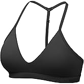 HIGORUN Workout Sports Bras for Women Backless Padded V Neck Strappy Bra Low Impact Y Back Gym Yoga Tops