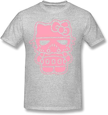 Anotolate Starwars Hellow Kitty Printed For Man Gray Cool O-Neck T Shirt