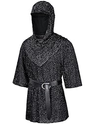 Renaissance Faux Chain Mail Armor Tunic Shirt Coif
