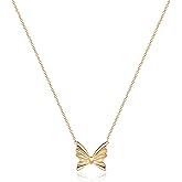 MEVECCO Gold Dainty Butterfly Necklace 18K Gold Plated Butterfly Pendant Necklaces Delicate Cubic Zircon Butterfly Necklace for Women Minimalist Jewelry