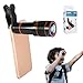 Phone Camera Lens Kit, Hizek 12X Universal Optical Zoom Lens Marco Lens Focus Telescope with Clip and Eyecups for iPhone X/8/8Plus/7/7 Plus/6s/6/5, Samsung and Most Smartphones