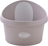 Shnuggle Toddler Bath Taupe Beige with Backrest Anti Slip Drain Plug view 2
