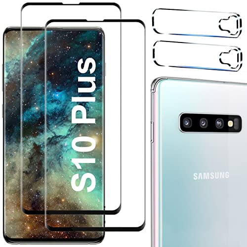 2+2 Pack] Glass Screen Protector for Samsung Galaxy S10 Plus, 9H