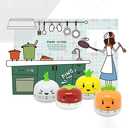 Yiwa Kitchen Vegetable/Fruit Shape Timer Cute Cooking Mechanical Home Decor yellow