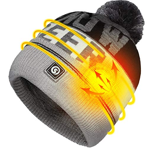 SNOW DEER Heated Hat Electric Battery Heated Beanie Hats for Men