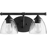 Quorum 5150-2-69 Transitional Two Light Vanity from Brooks Collection in Black Finish,