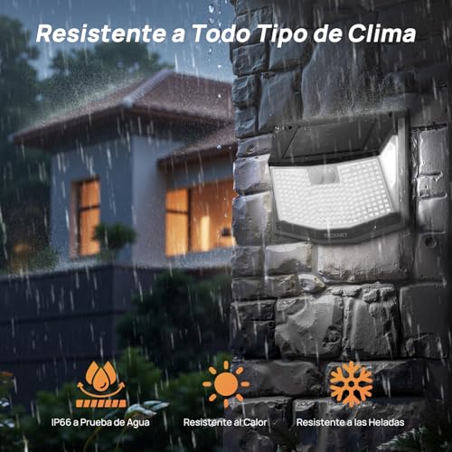 TECKNET Solar Outdoor Light, 248 LED/300° Powerful Illumination, Solar Outdoor LED Spotlights with Motion Sensor, 3 Modes IP66 Waterproof Solar Lights for Garden, Garage, Patio, 3 Pack