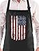 Tstars 4th of July Aprons for Men Women American Flag Kitchen Chef Kitchen Apron One Size Black