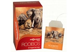 African Dawn Estate ROOIBOS + Honeybush 33% Blend 20 Tagged Tea Bags, Single Origin Estate Rooibos of the Finest Export Quali