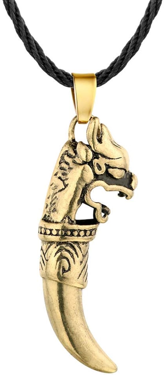 Amazon ブレイブメンウルフトゥーススパイクパンクファッションペンダントネックレスメンズパーソナリティ男性ネックレスアミュレットジュエリーギフト リング 通販