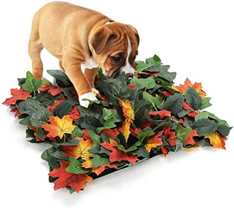 SEnjoyy Dog Training Pad Washable Pet Sniffing Blanket Dog Cat Jungle Leaf Toy Mat Stress Release for Small Pet(Section B)