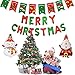 Christmas Balloon Sets with Gift Package: Merry Christmas Letter Aluminum Foil Balloons Xmas -16Inch +12-inch Latex Balloons(20pcs)+ Fishtail Flag+Santa Claus +Snowman+Accessories