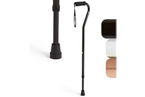 Medline Aluminum Offset Walking Cane for Seniors & Adults is Portable and Lightweight for Balance, Knee Injuries, Mobility & Leg Surgery Recovery