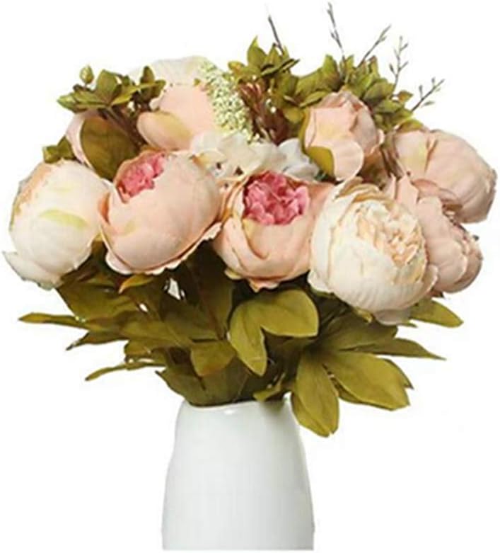 ZNMUCgs 13Pcs Artificial Flower Peony Flowers Bright Colors Realistic Home Decoration Wedding Application,Bean paste