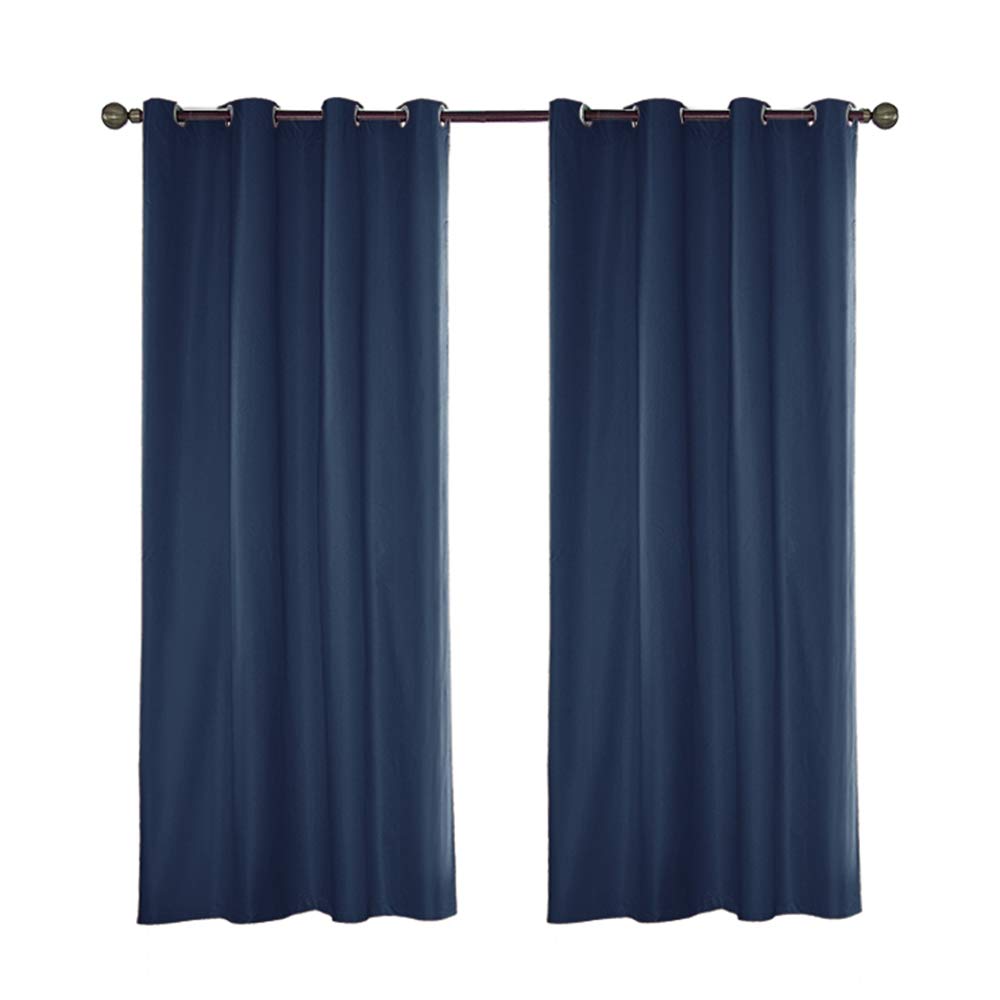 ele ELEOPTION Outdoor Curtain Waterproof Outdoor Curtain with Grommet for Front Porch, Pergola, Cabana, Covered Patio, Gazebo, Dock, and Beach Home (4 pcs 137 x 213cm, Navy)