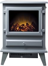 Adam Hudson Grey Electric Stove - Manual Control, Log Bed, LED Flame Effect, view 1