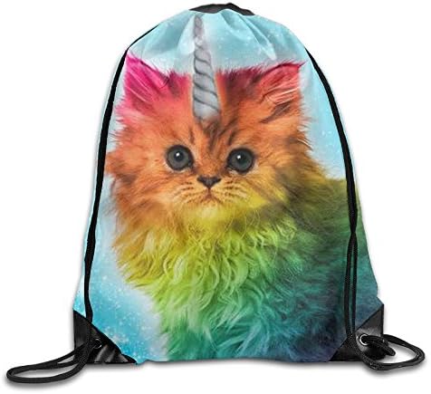Unicorn Cat Lightweight Drawstring Bag Sport Gym Backpack Gym Bag For Men And Women