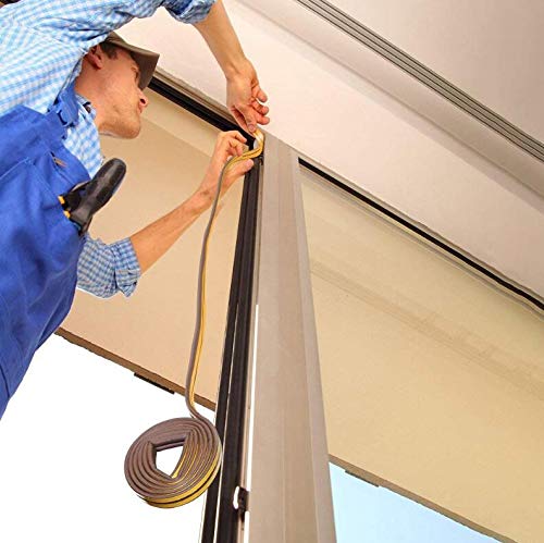 Foam Seal Strip, Door and Window Draft Stopper Door Noise Stopper & Soundproofing Door Weather Stripping Self-Adhesive Insulation(2.5M x 2, Coffee)