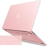 IBENZER Compatible with Old Version MacBook Air 13 Inch Case (2010-2017 Release). Models: A1466 / A1369, Plastic Hard Shell Case with Keyboard Cover for Mac Air 13, Rose Quartz, A1301RQ+1