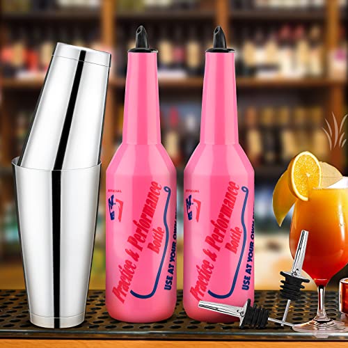 Set 3 Bottiglie Flair Bartender Colorate Da 750ml - Per Allenamento Cocktail E Spettacolo
