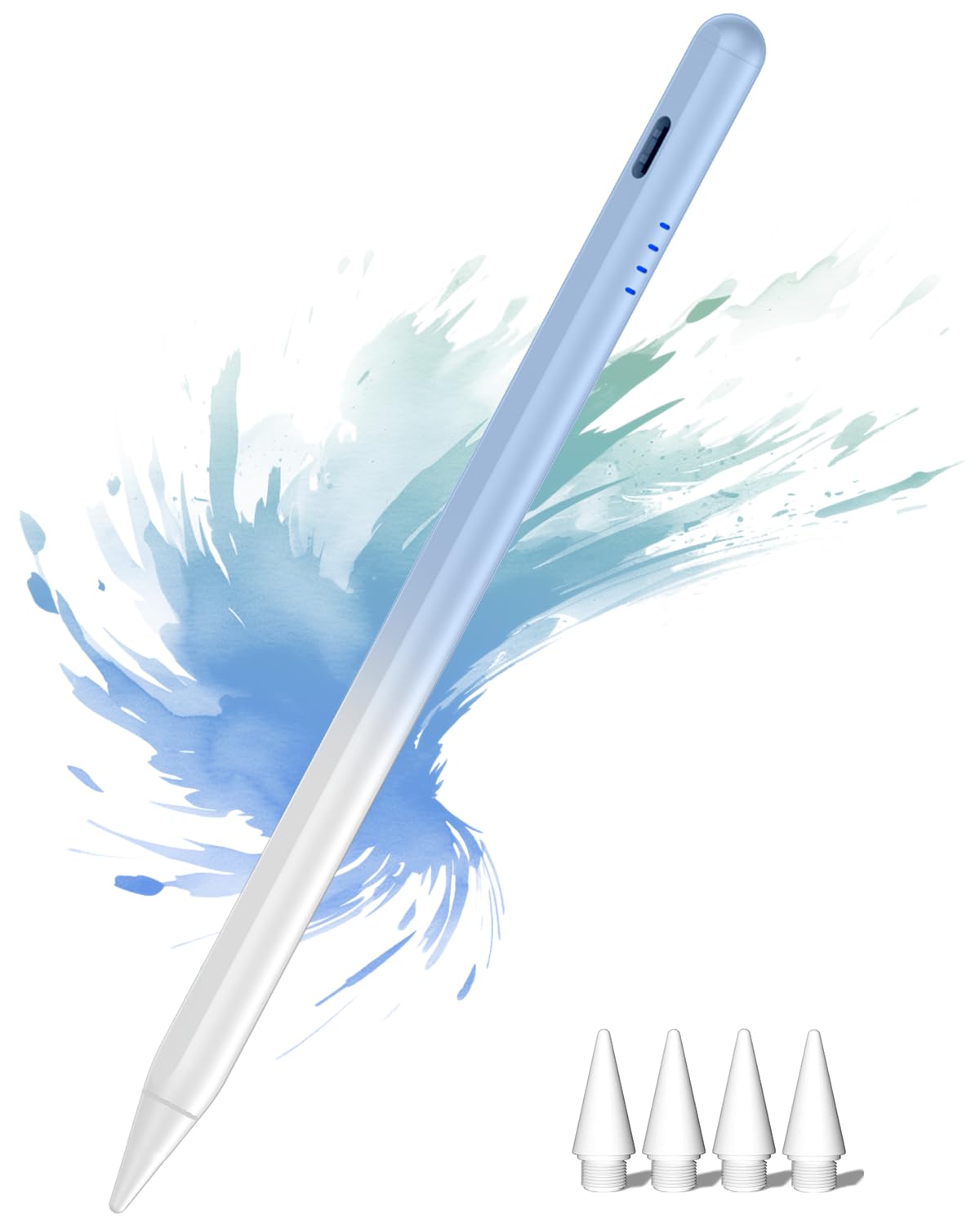 Stylus Pen for iPad 2018-2025, 2X Fast Charge Active Pencil with Palm Rejection, Compatible with Apple iPad 11(A16)/10/9/8/7/6, i-Pad Pro M4/12.9"/11", Air M3/M2/5/4/3, Mini 6/5-Gradient Blue