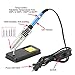 Qimh Soldering Iron Kit,60W 110V Adjustable Temperature 23-In-1 Welding Soldering Iron with ON/OFF Switch,5 Different Tip,Soldering Sucker,Desoldering Pump,2Anti-Static Tweezers,Wire cutter,wire,stand