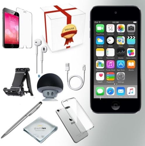 Apple iPod Touch 6th generation Music player, 64GB -GRAY- w/ iTouch Accessory Kit includes; Bluetooth Speaker + Clear Case &amp; Screen Protector + ipod 5-Angle Adjustable Stand + iPod Stylus Pen + Cloth