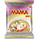 MAMA Noodles Shrimp Tom Yum Instant Noodles with Delicious Thai Flavors, Hot & Spicy Noodles w/ Shrimp Tom Yum Soup Base, No 
