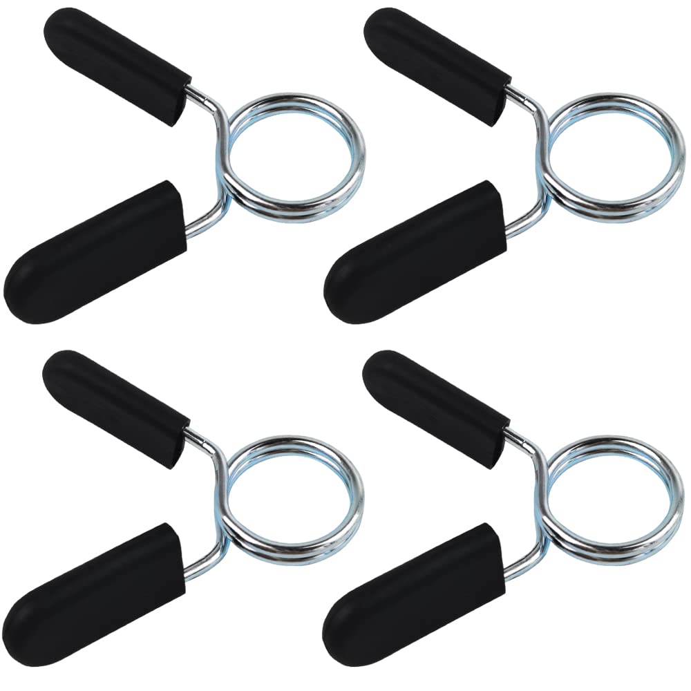 DOULEIN Spring Collar Clips,4PCS Dumbbell Barbell Clamps Exercise Collars Barbell Clip Clamps Fitness Spring Collars for Bars Weightlifting Gym Fitness Training (25/28/30mm)